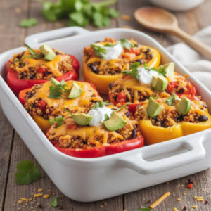 Healthy Quinoa Stuffed Bell Peppers Recipe | Meal Prep