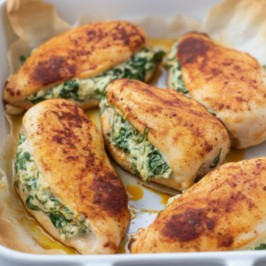 Healthy Baked Spinach Stuffed Chicken Breasts (Low Carb) 4 Healthy Baked Spinach Stuffed Chicken Breasts (Low Carb)