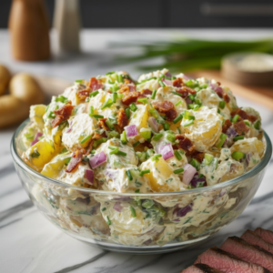 Creamy Steakhouse Potato Salad Recipe with Beef Bits