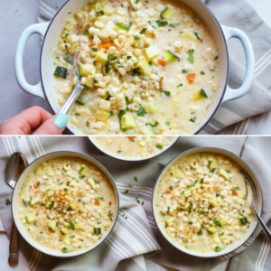Summer Corn Zucchini Chowder (Healthy & No Flour)
