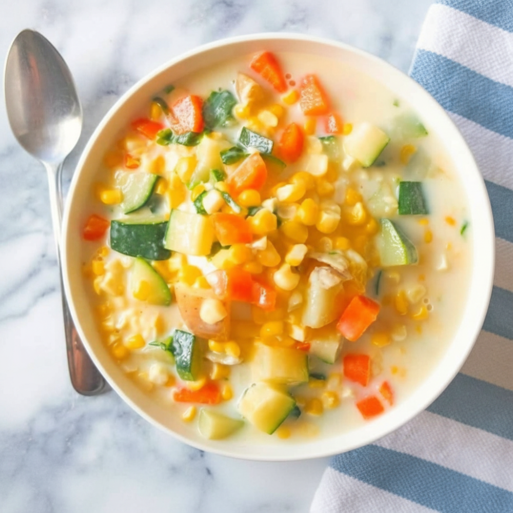30-Minute Creamy Veggie & Corn Soup Recipe