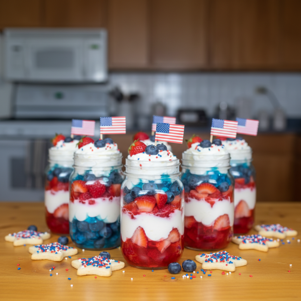 Layered Red, White, and Blue 4th of July Drink (Kid-Friendly!)