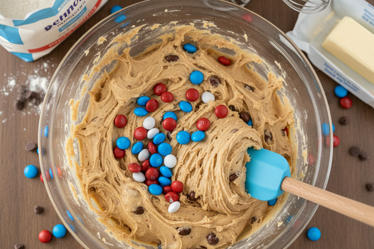 4th of July Red, White and Blue Cookies preparation step 2