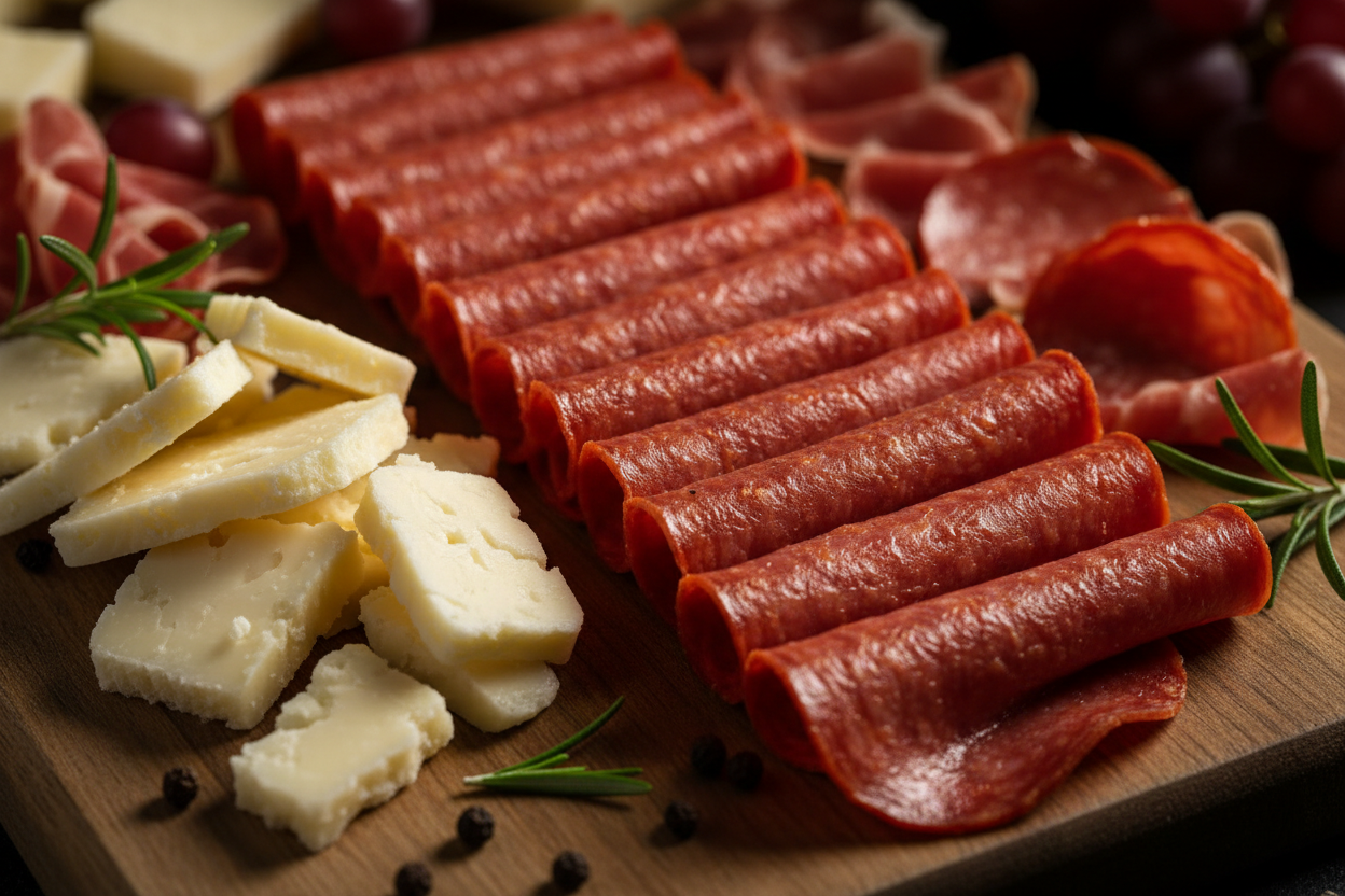 American Flag Charcuterie Board preparation step 2