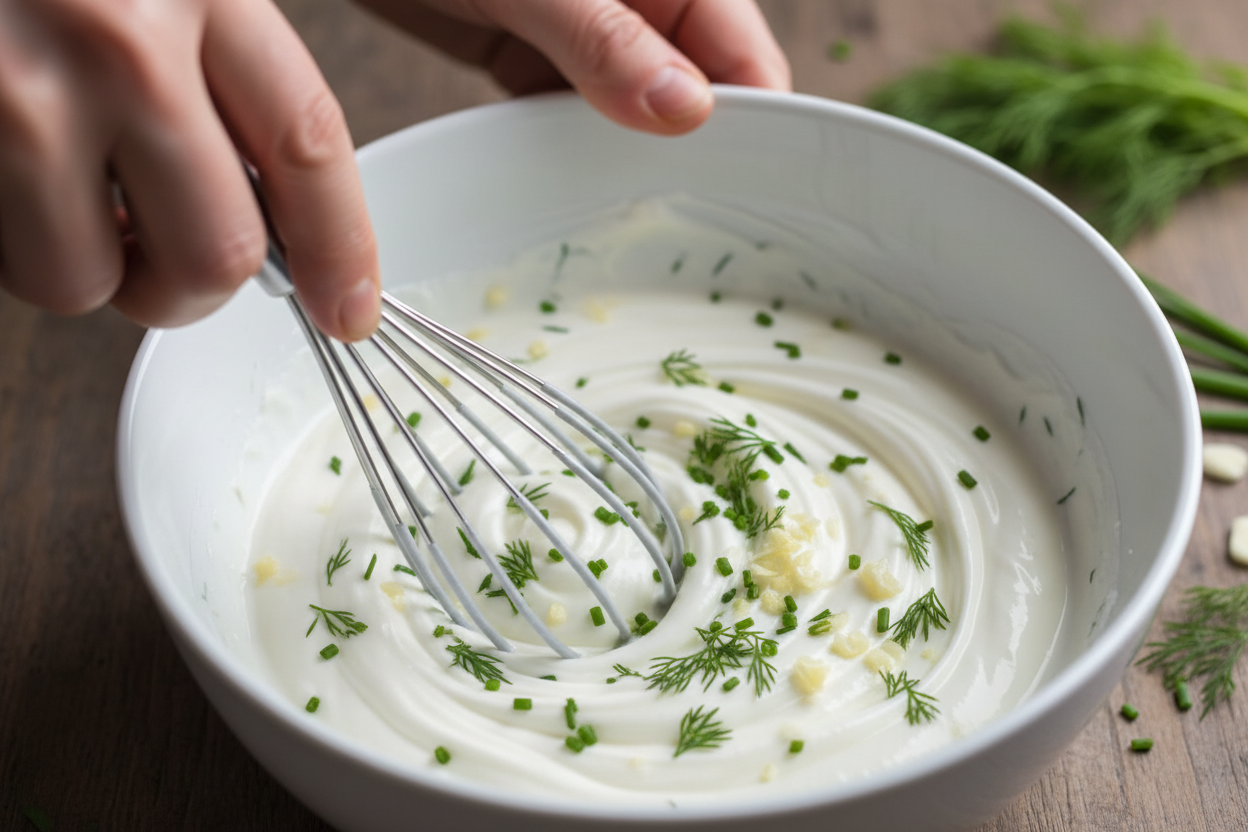 3 Easy and Healthy Yogurt-Based Sauces for Main Meals 2 Assorted Yogurt-Based Sauces preparation step 1