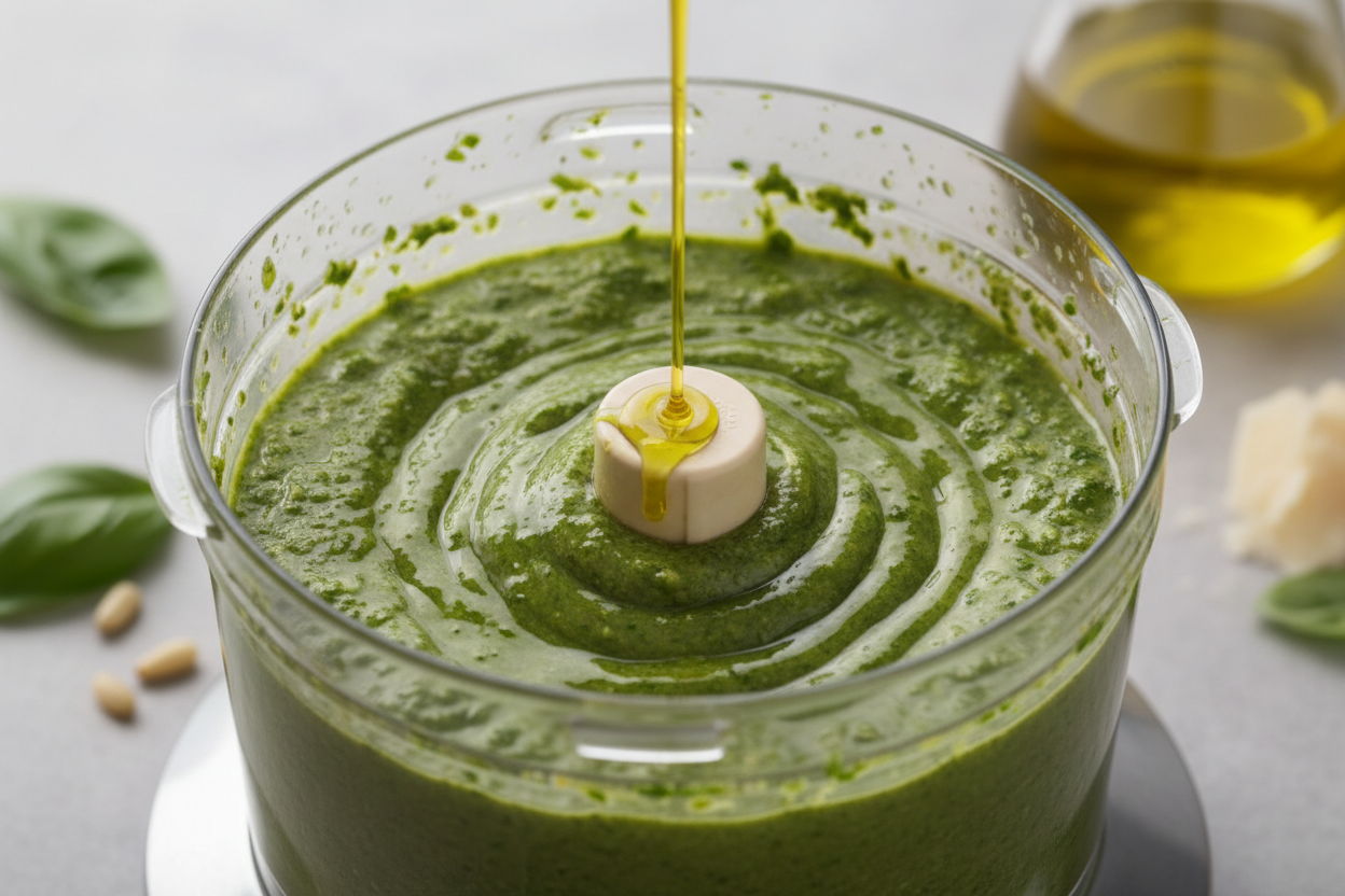 Easy Homemade Pesto Sauce Recipe (Quick & Fresh) 3 Basil Pesto Recipe preparation step 2