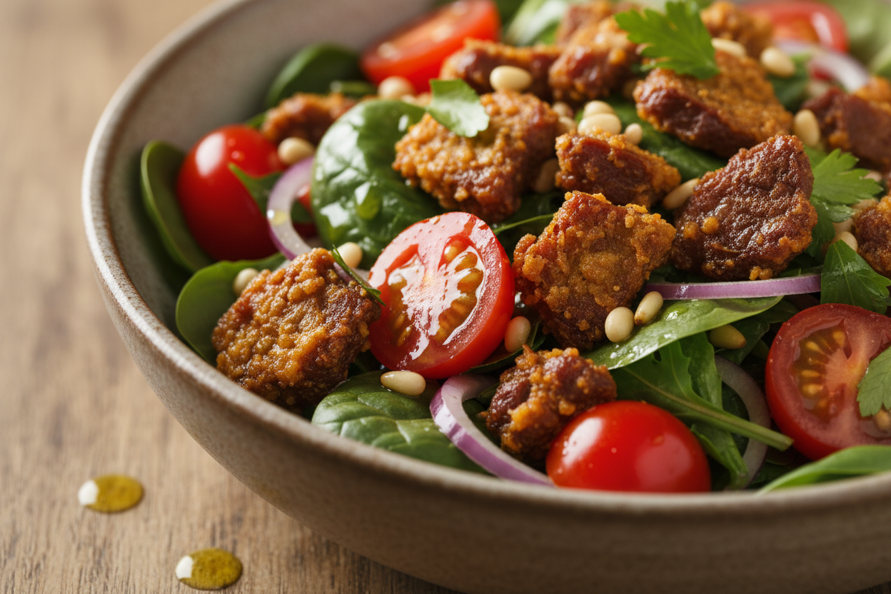Crispy Beef and Poultry Salad Recipe (No-Beef BLT Style) 3 Beef Chicken Salad preparation step 2