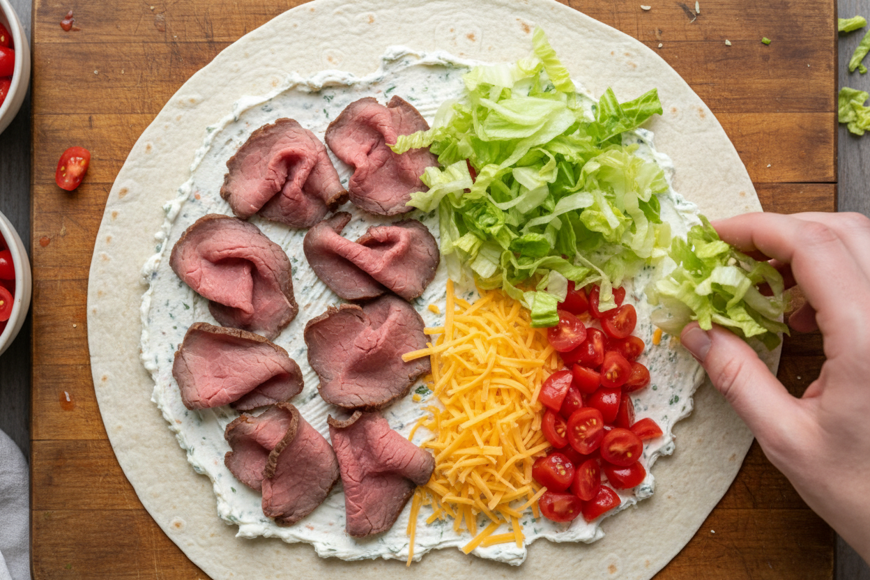 Easy Beef Cheese Pinwheels for Game Days 3 Beef and Cheese Pinwheels preparation step 2