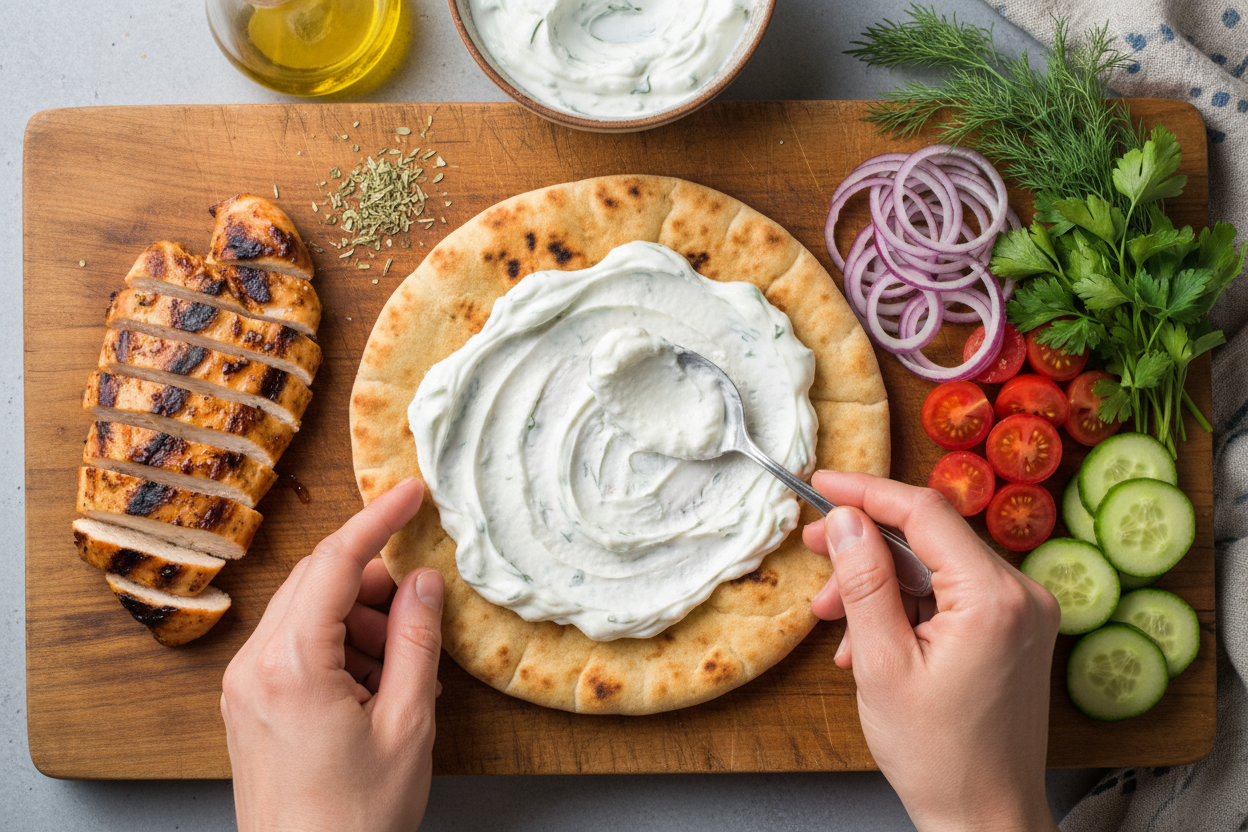 Homemade Greek Chicken Wraps: Quick & Fresh Pita Sandwiches 3 Best Easy Chicken Gyros Recipe preparation step 2