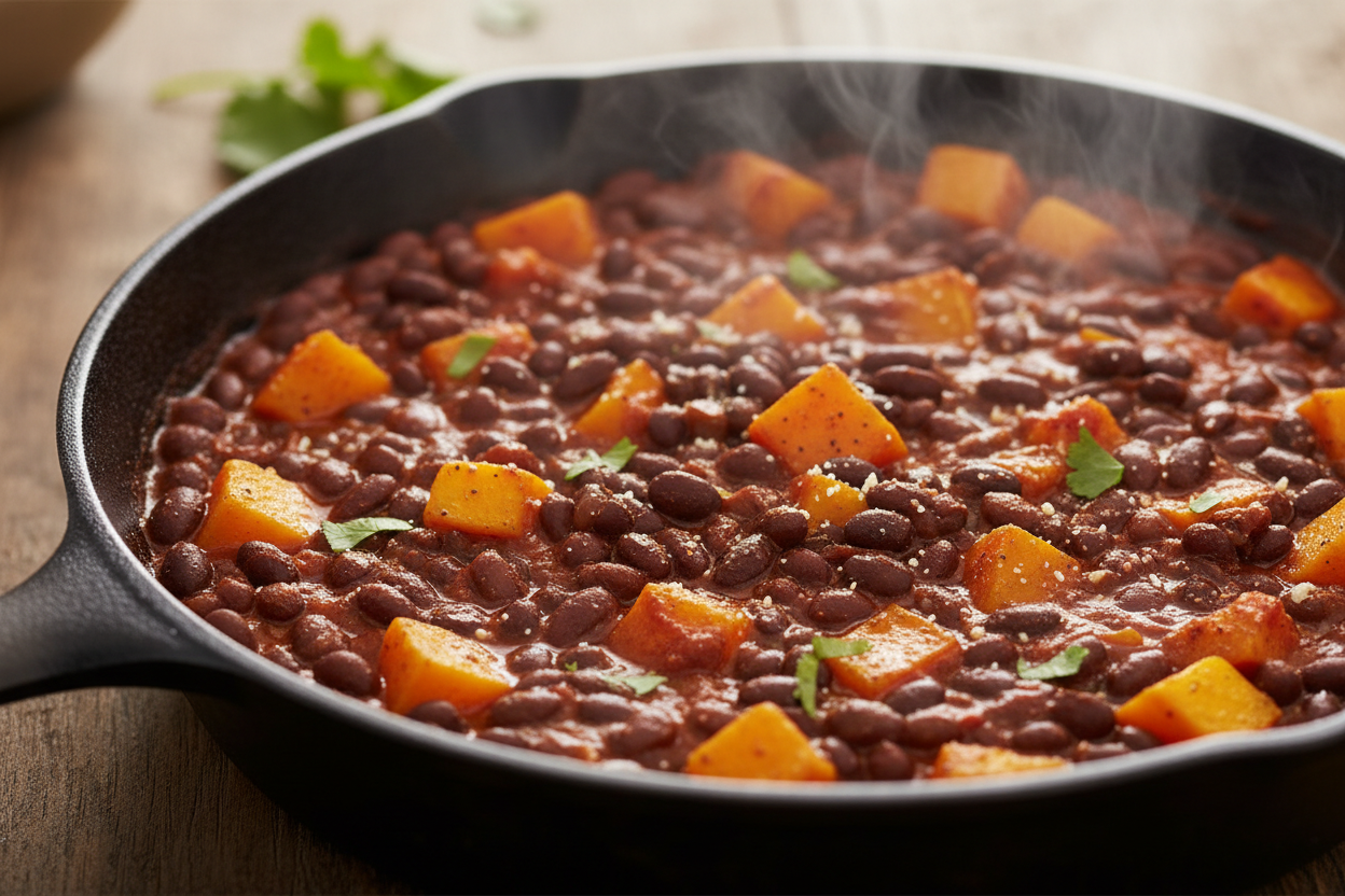 Butternut Squash and Black Bean Enchilada Skillet preparation step 2