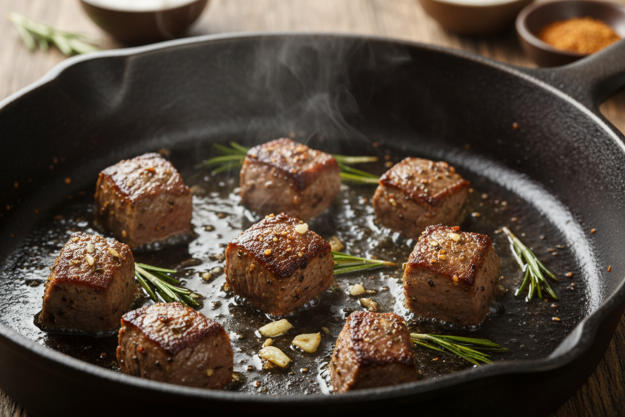 Cajun Garlic Butter Steak Bites preparation step 1