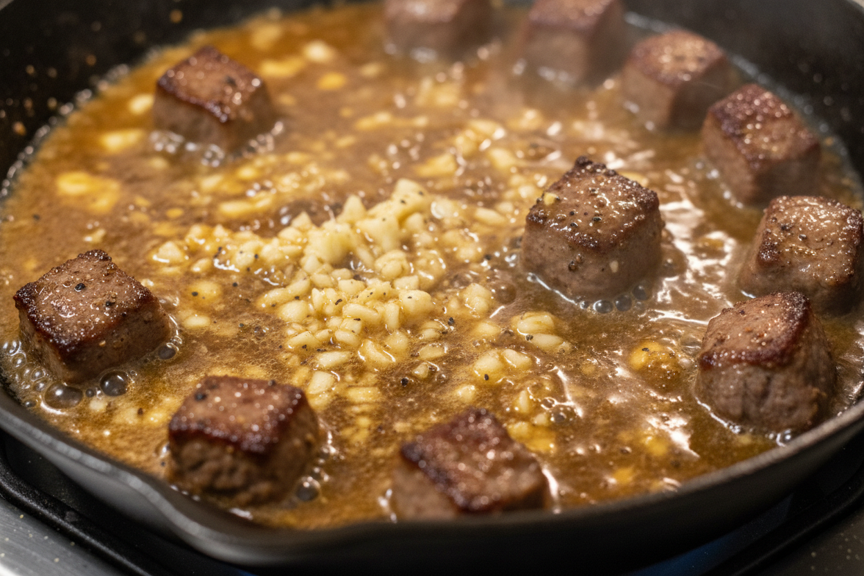 Cajun Garlic Butter Steak Bites preparation step 2