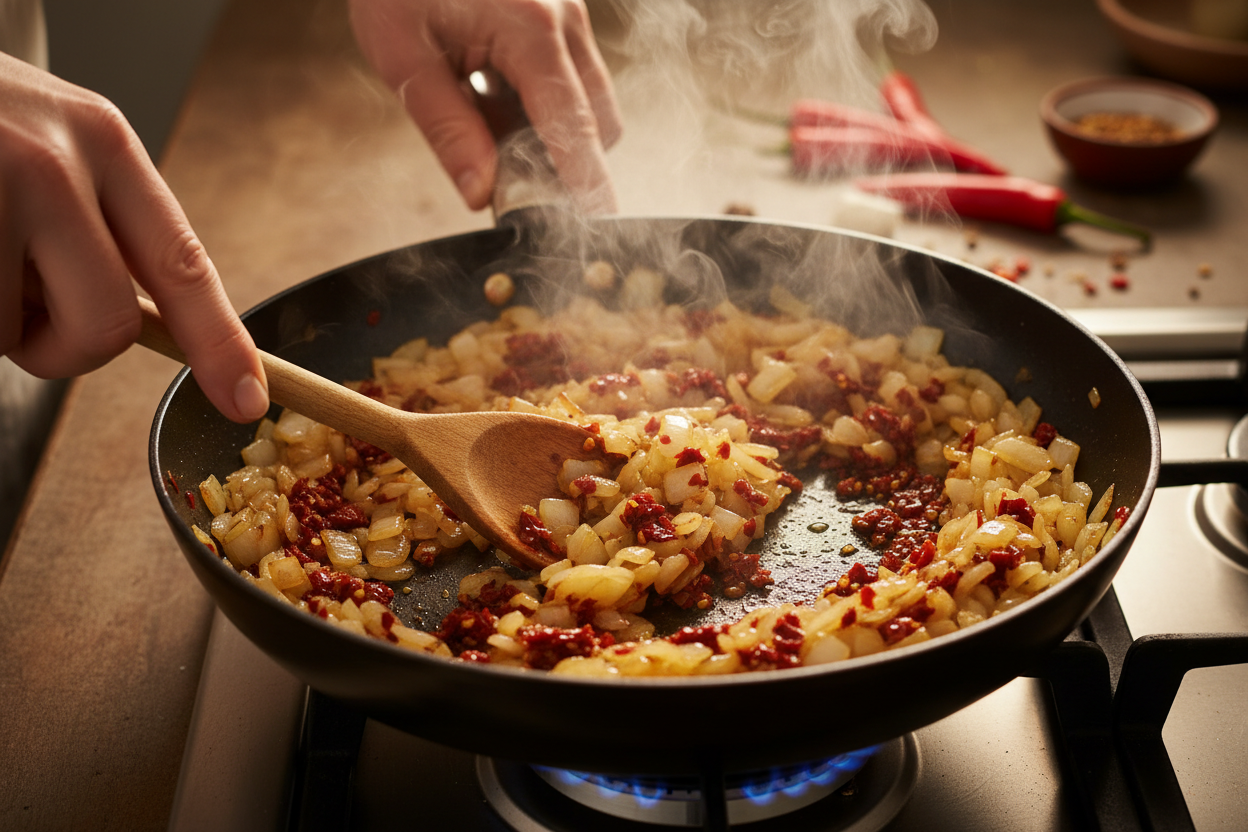 Carbone Spicy Rigatoni Copycat Recipe (Creamy Tomato) 2 Carbone Spicy Rigatoni preparation step 1