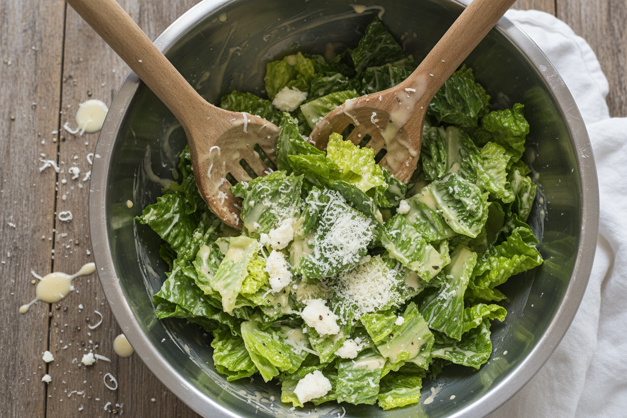 High-Protein Chicken Caesar Salad Pizza Recipe 3 Chicken Caesar Salad Pizza preparation step 2