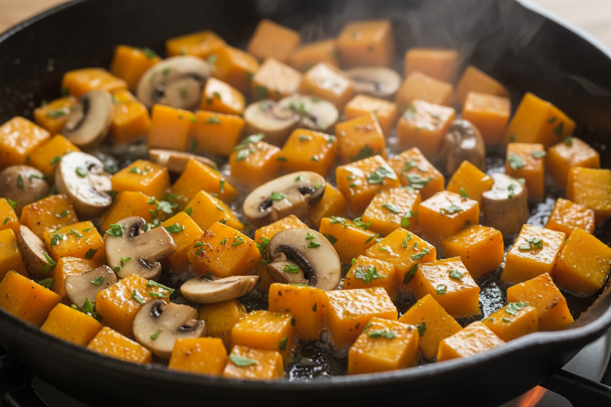 Creamy Chicken Butternut Squash Mushroom Cream Sauce Recipe 3 Chicken In Butternut Squash And Mushroom Cream Sauce preparation step 2
