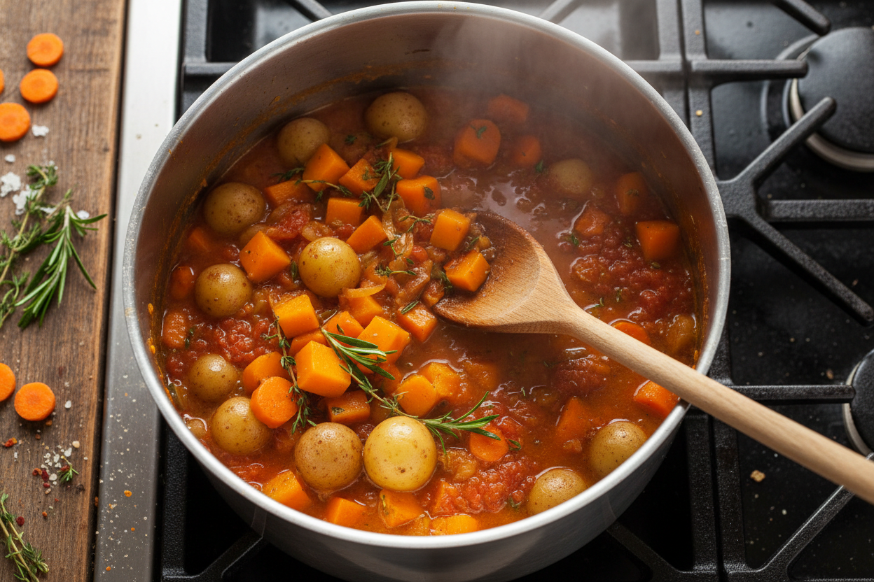 Hearty Chicken and Butternut Squash Stew (One-Pot) 3 Chicken Stew with Butternut Squash preparation step 2