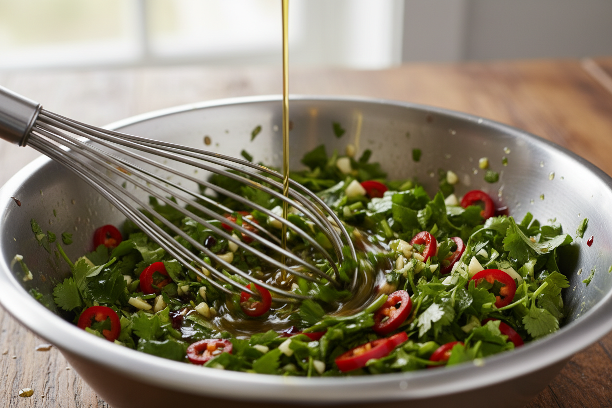 Chimichurri Steak Salad preparation step 1