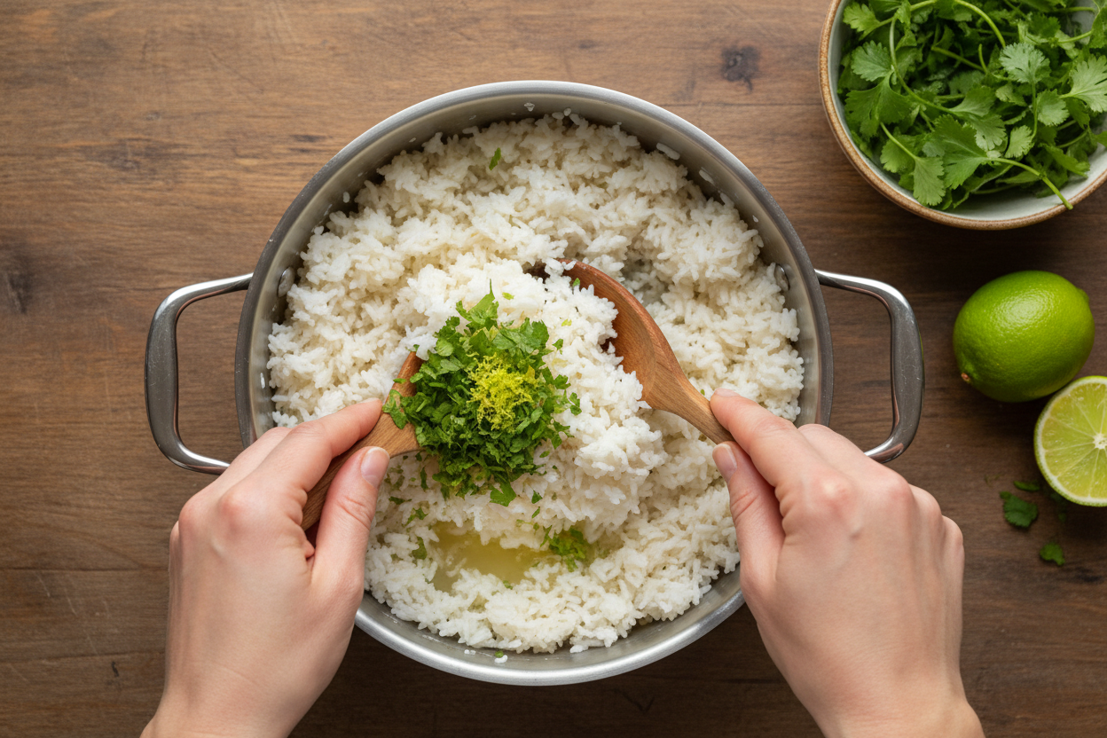 Cilantro Lime Rice preparation step 2