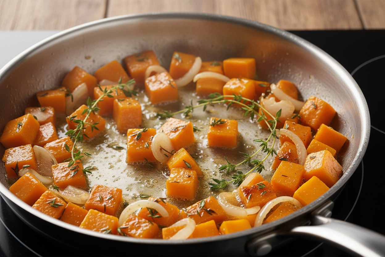 Creamy Parmesan Chicken and Butternut Squash Skillet preparation step 1