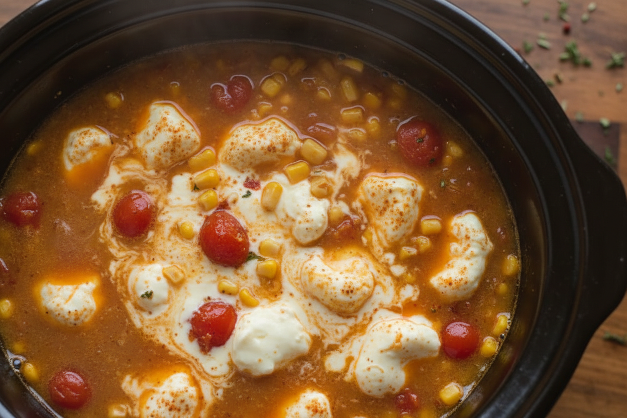 Creamy Slow Cooker Mexican Shredded Chicken Recipe 3 Crock Pot Fiesta Chicken preparation step 2