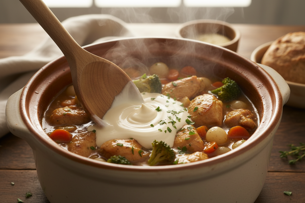 Slow Cooker Creamy Garlic Butter Chicken Stew Recipe 3 Crockpot Garlic Butter Chicken preparation step 2