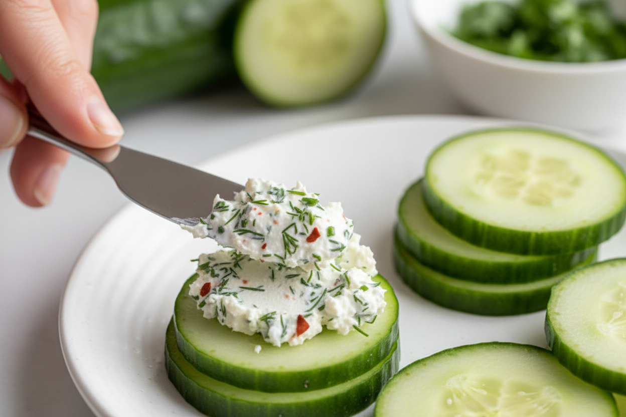 Fresh Cucumber & Tomato Blossom Bites: Easy Appetizer 3 Cucumber and Cherry Tomato Flower Bites preparation step 2