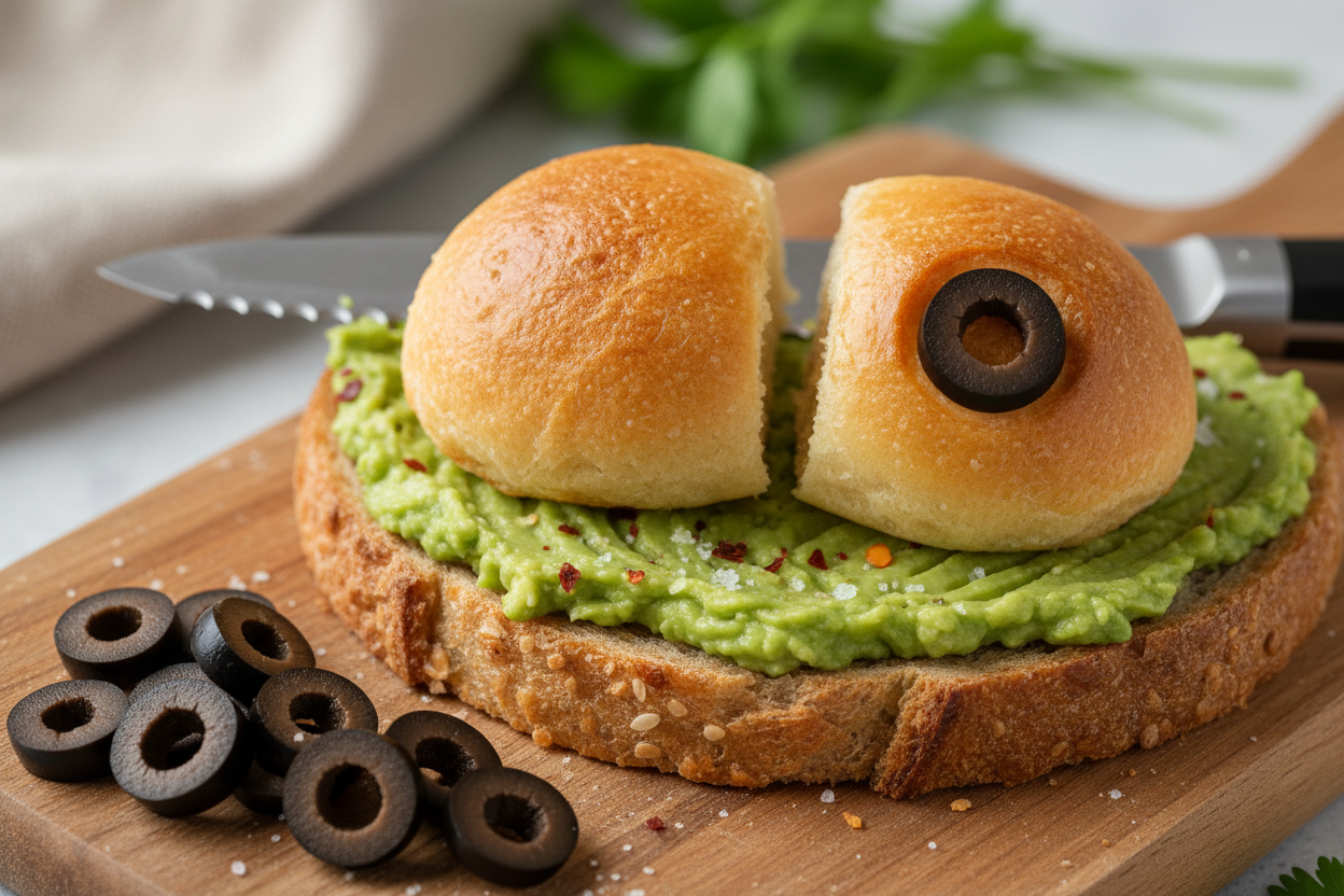 Cute Frog Avocado Toast preparation step 2