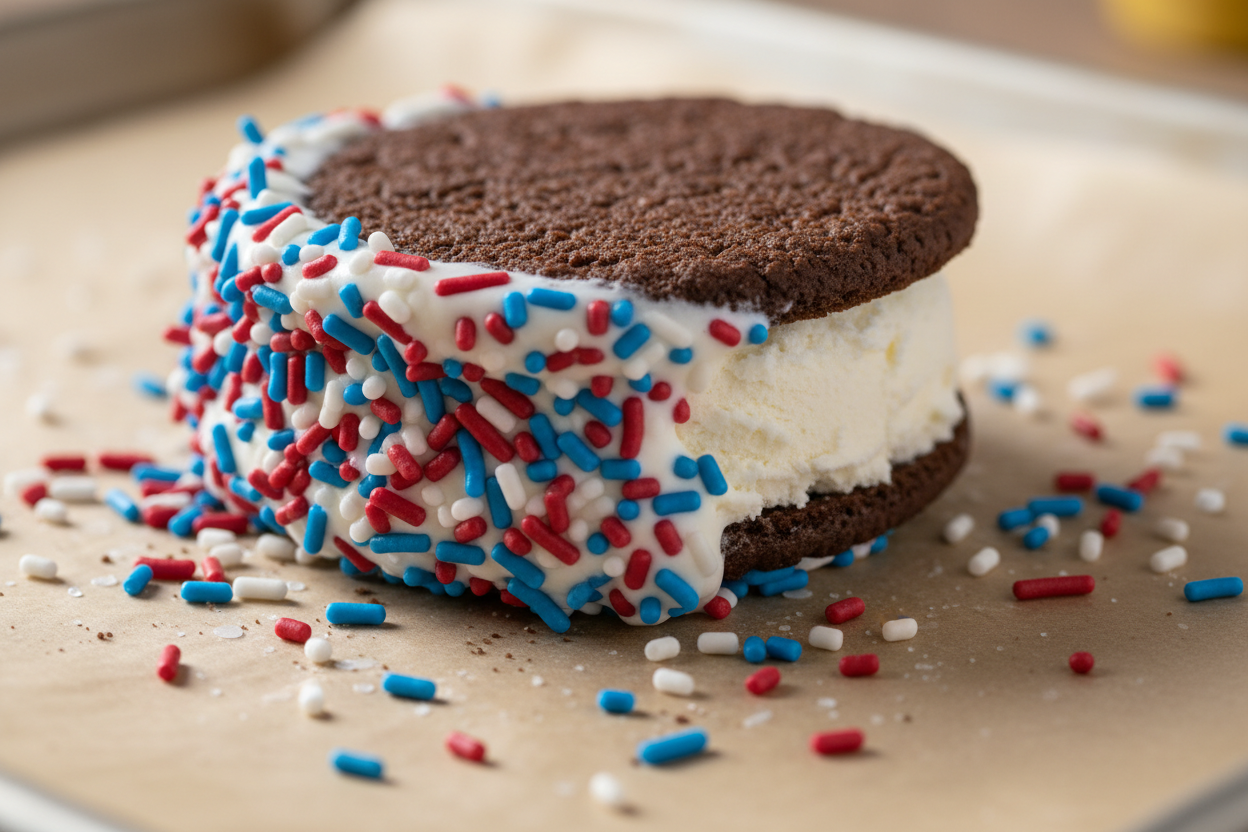 DIY Ice Cream Sandwiches with Sprinkles preparation step 2