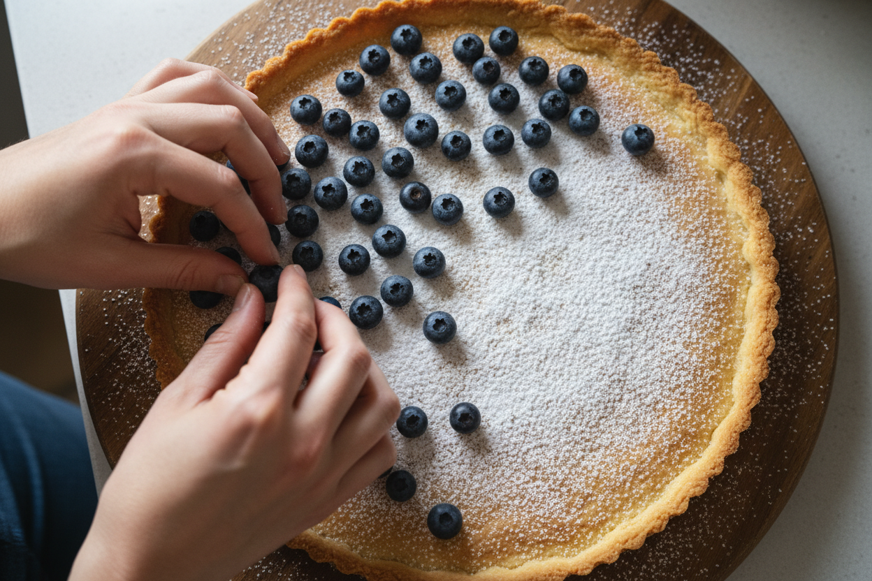 Easy American Flag Fruit Pizza preparation step 2