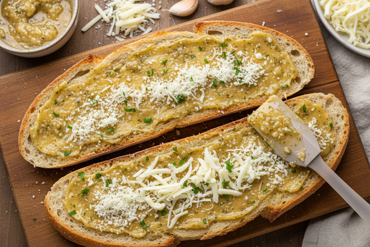 Easy Cheesy Garlic Bread preparation step 2