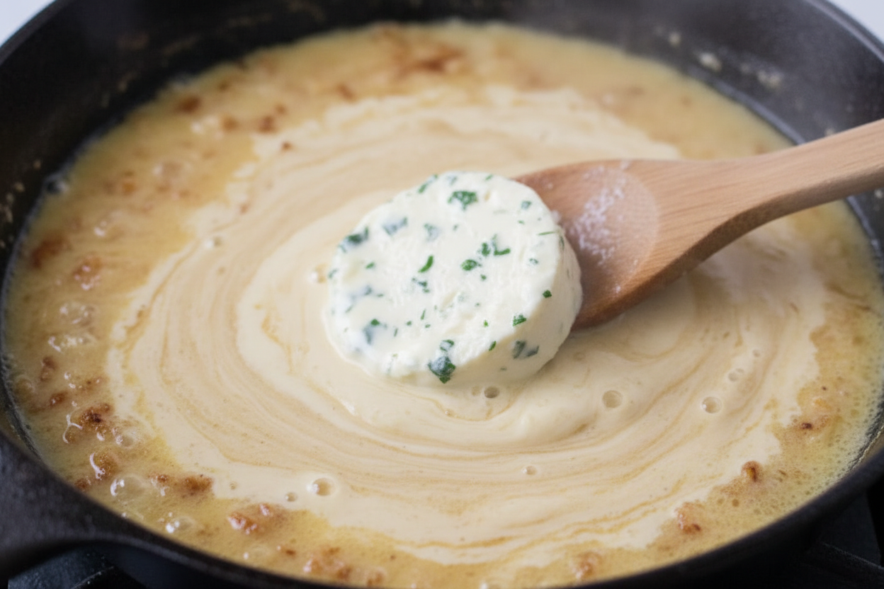 Easy Creamy Boursin Chicken Pasta preparation step 2