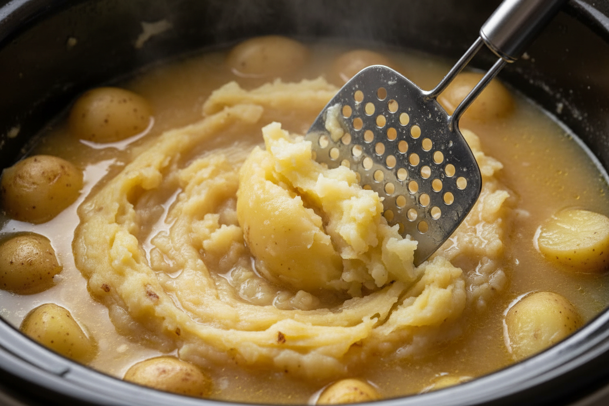 Easy Slow Cooker Potato Soup (Creamy & Chunky) 2 Easy Crockpot Potato Soup Recipe preparation step 1