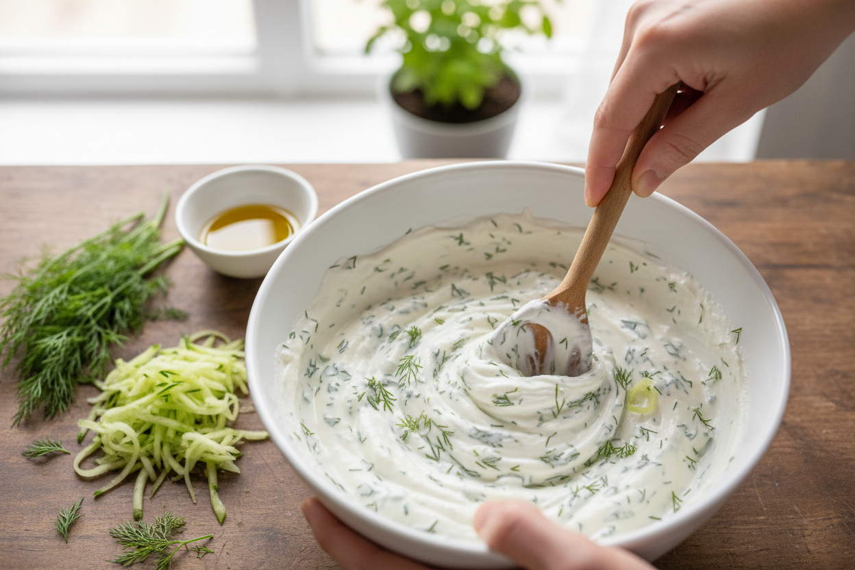 Easy Healthy Tzatziki Sauce in 10 Minutes preparation step 2