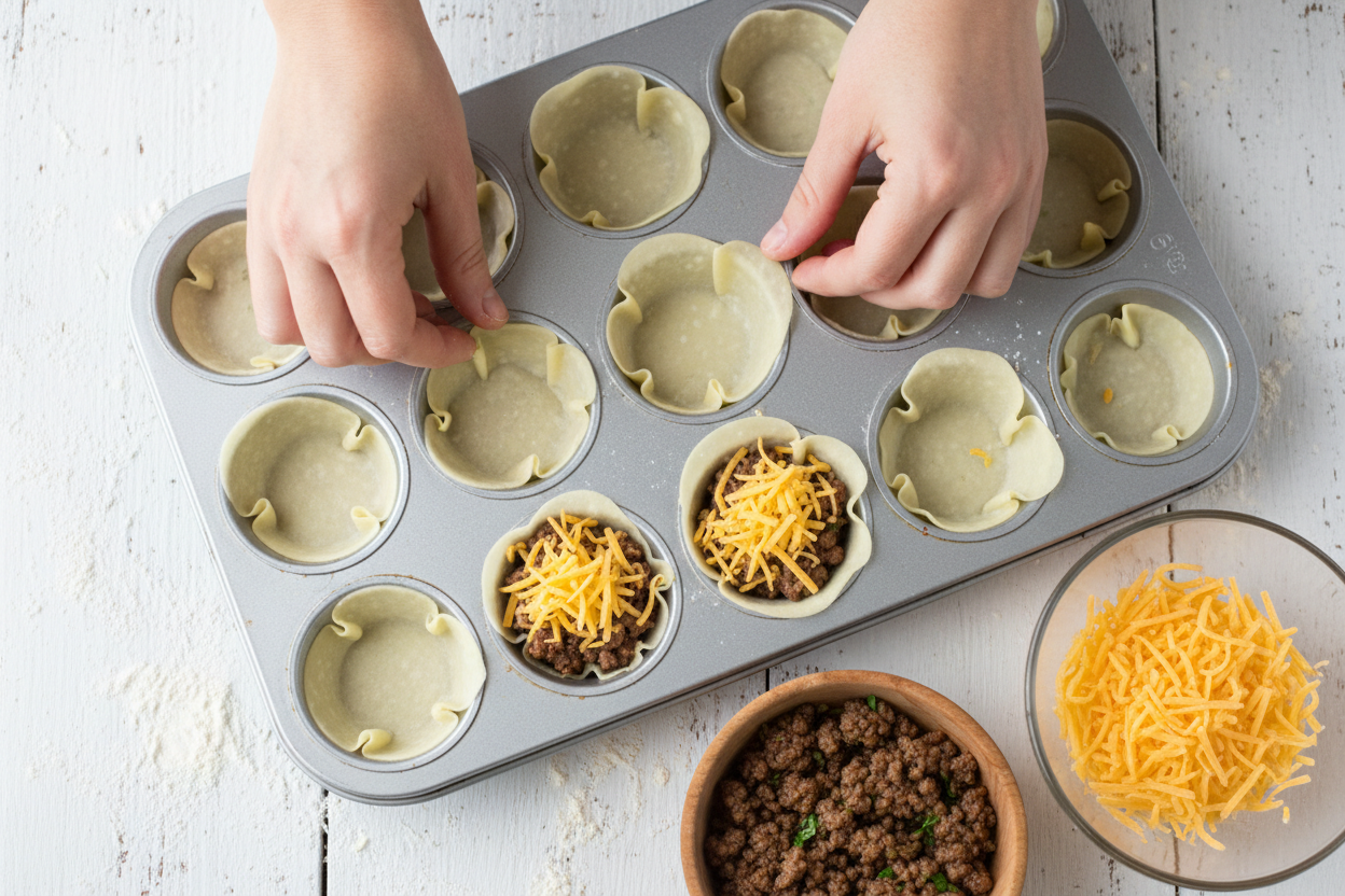 Easy Taco Cups preparation step 1