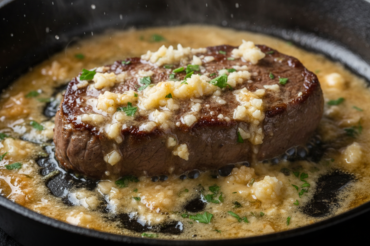 Flavor-Packed Garlic Parmesan Beef Bites with Mashed Potatoes 3 Garlic Parmesan Steak Bites with Mashed Potatoes preparation step 2