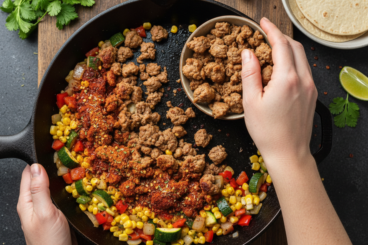 Healthy Ground Turkey Sweet Potato Skillet (One-Pan) 3 Ground Turkey Sweet Potato Skillet preparation step 2