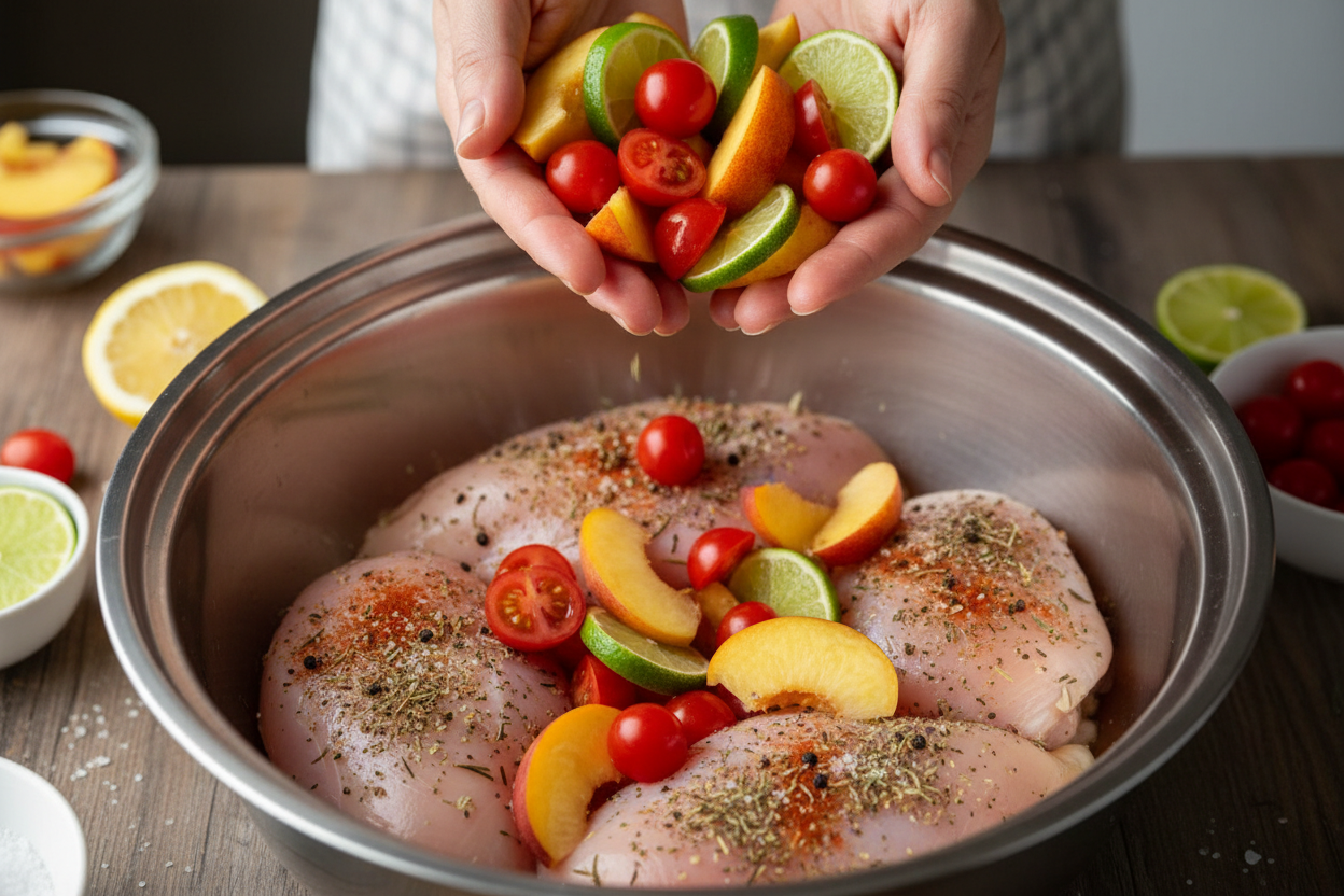 Healthy & Fresh Summer Slow Cooker Recipes: Citrus Peach Chicken 3 Healthy Easy Summer Slow Cooker Recipes preparation step 2