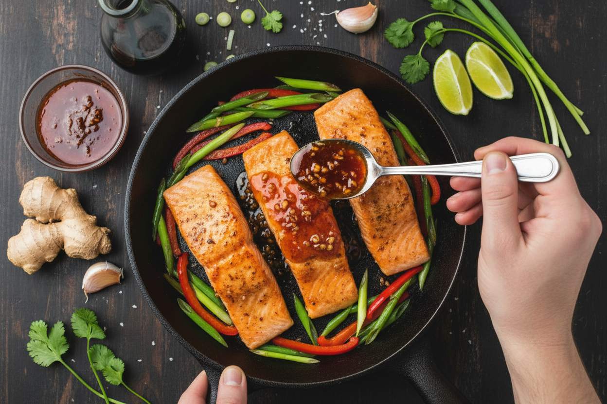Sweet Chili Salmon Bowl Recipe: Quick & Nutritious 3 Healthy Sweet Chili Salmon Bowl preparation step 2