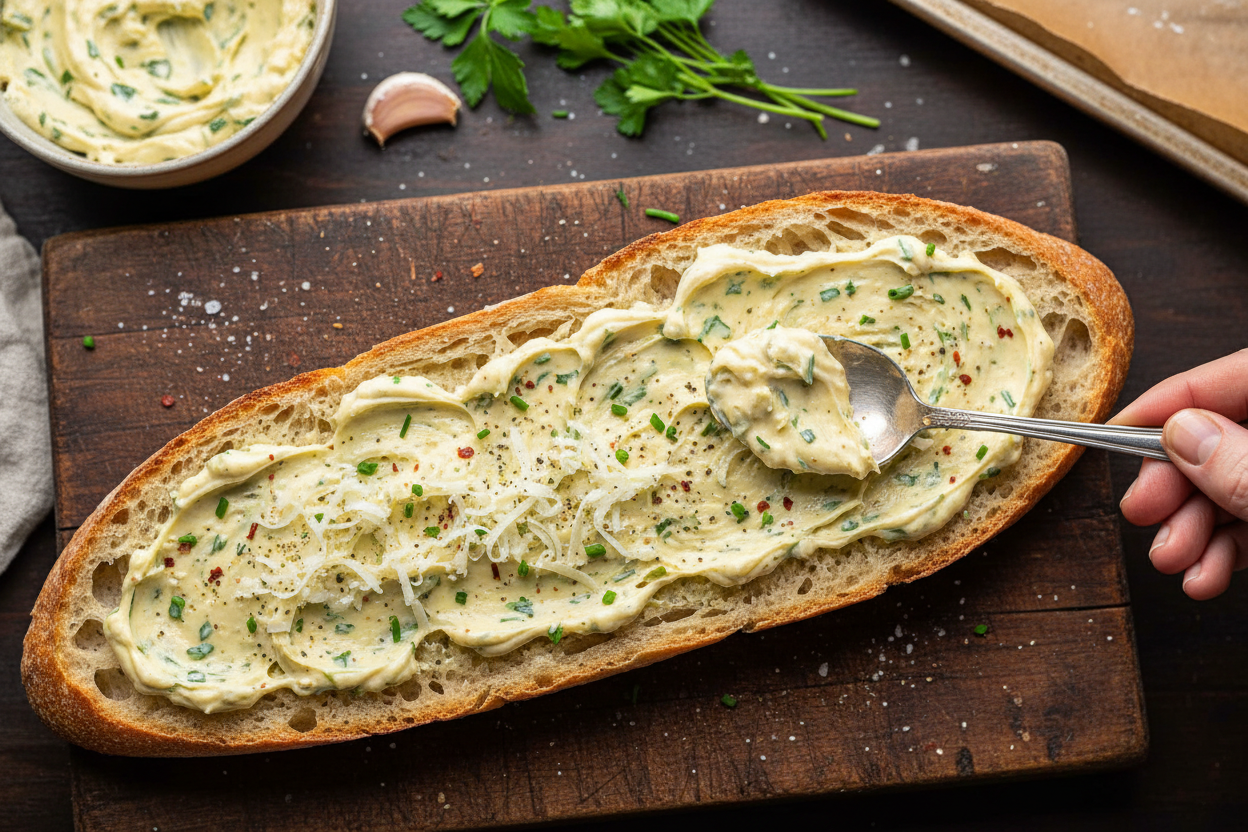 Homemade Garlic Bread preparation step 2