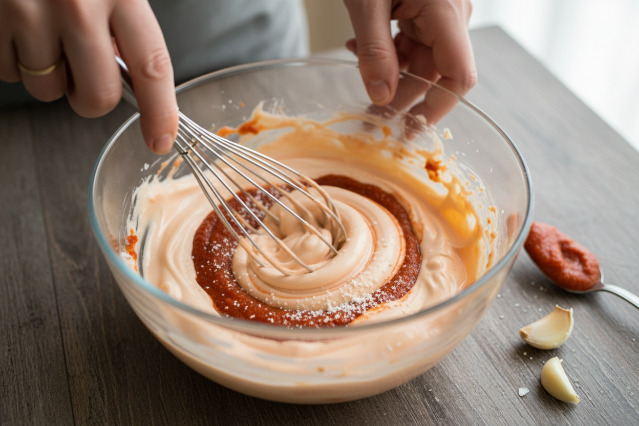 Homemade Yum Yum Sauce preparation step 1
