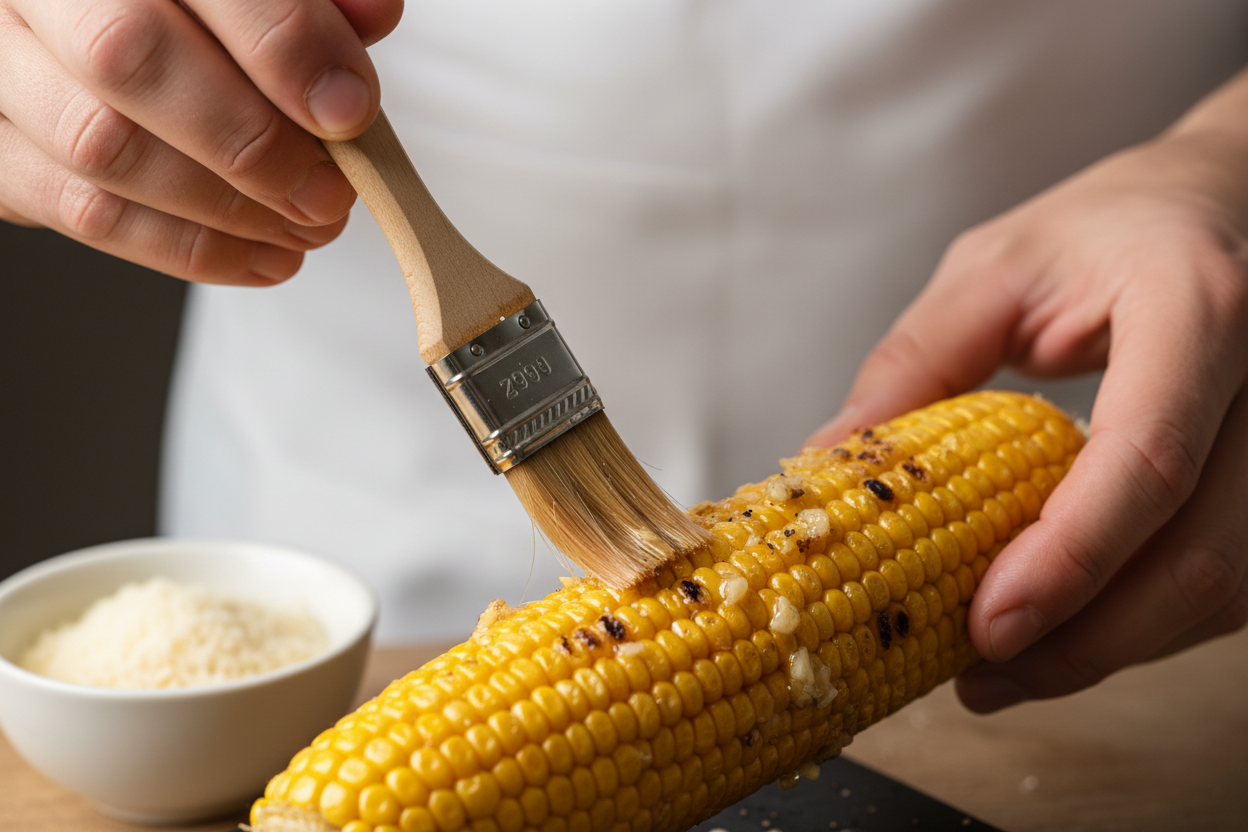 Irresistible Cheesy Herb Butter Sweet Corn Recipe 3 Irresistible Garlic Parmesan Corn On The Cob preparation step 2