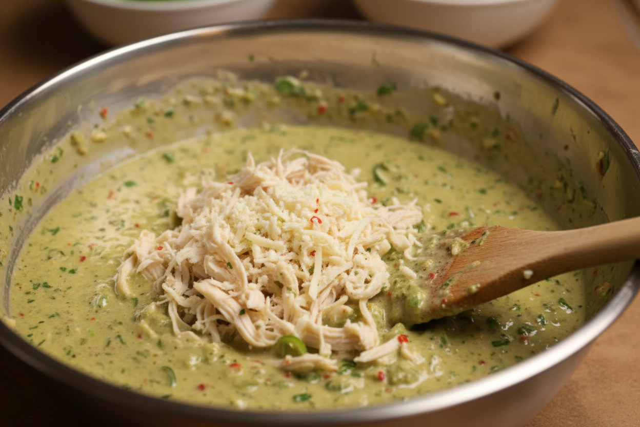 One-Pan Low Carb Green Chile Chicken Casserole 2 Keto Green Chili Chicken One Pan Recipe preparation step 1