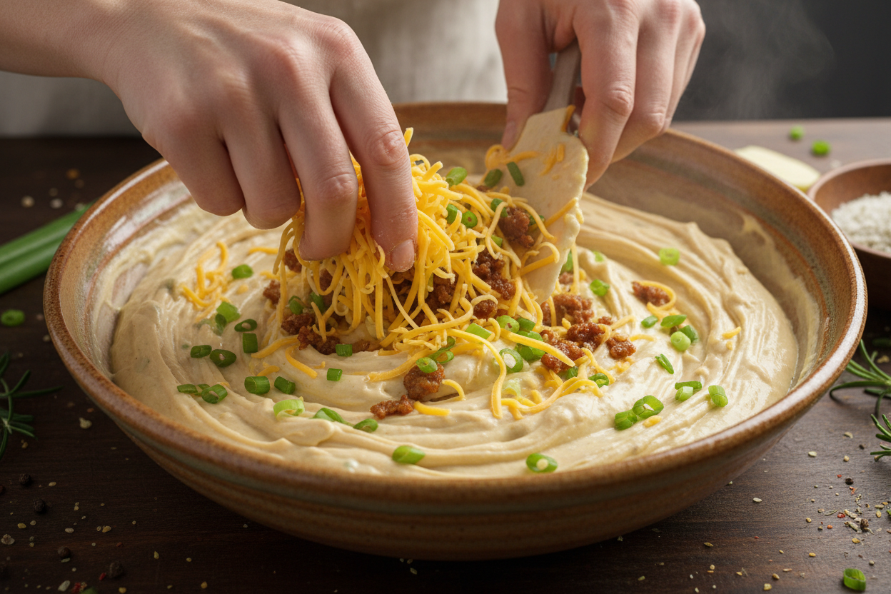 Ultimate Creamy Loaded Baked Potato Chip Dip Recipe 2 Loaded Baked Potato Chip Dip preparation step 1