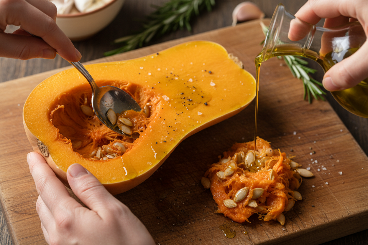 Hearty Loaded Butternut Squash Boats with Beef & Cheese 2 Loaded Butternut Squash Boats preparation step 1