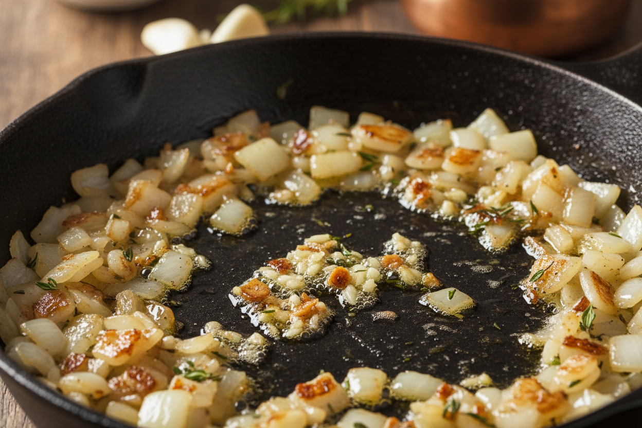 One Pot Boursin Orzo preparation step 2