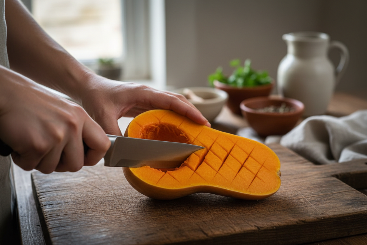 Easy Oven Roasted Butternut Squash with Brown Sugar 2 Oven Roasted Butternut Squash preparation step 1