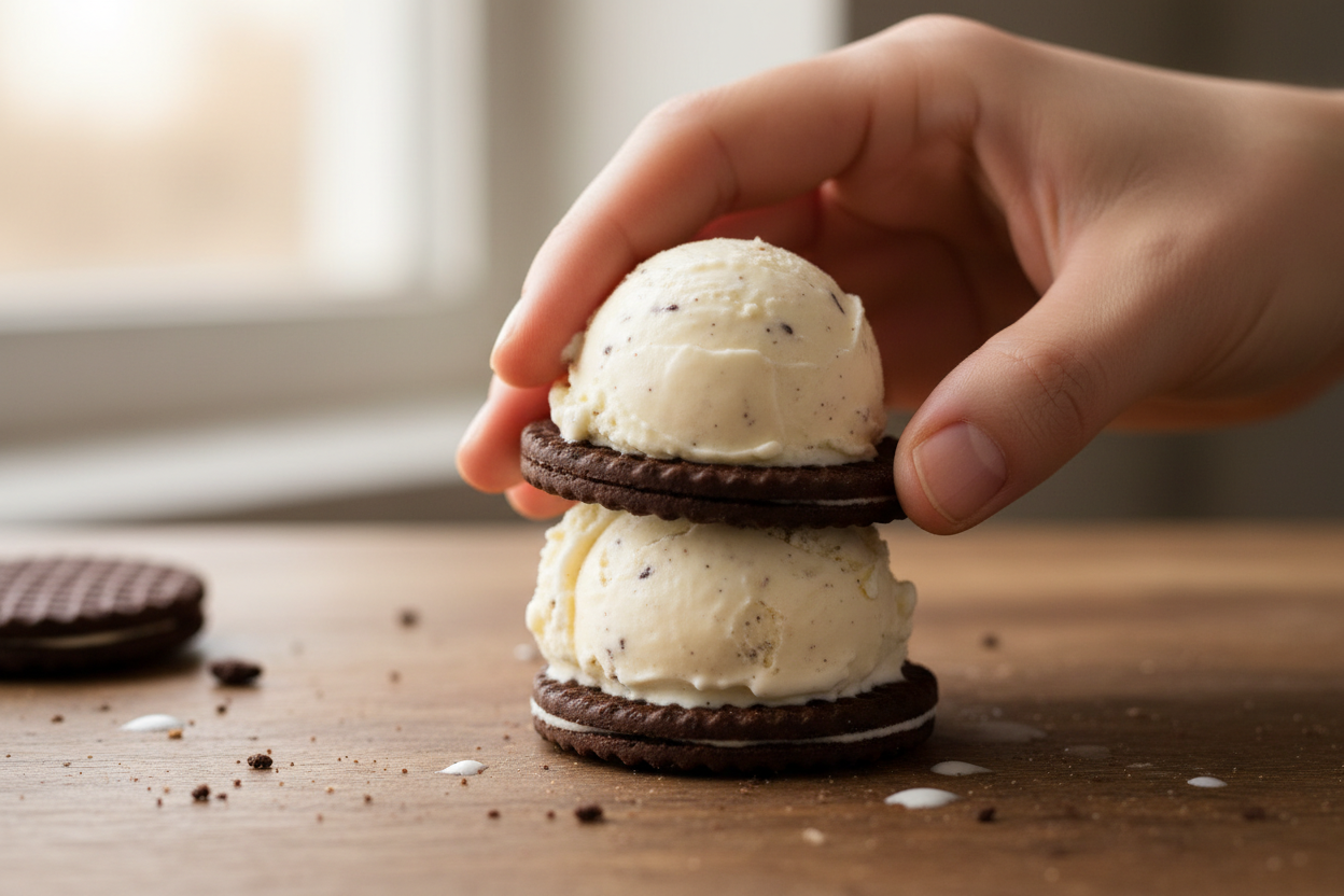 Patriotic Mini Ice Cream Sandwiches preparation step 1