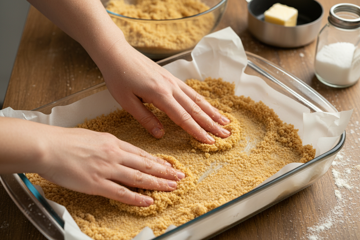 Patriotic No-Bake Flag Cheesecake Bars preparation step 1