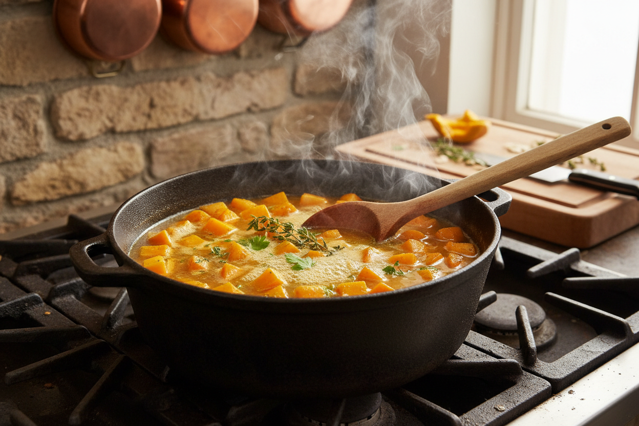 Creamy Paula Deen Butternut Squash Soup Copycat Recipe 2 Paula Deen Butternut Squash Soup preparation step 1