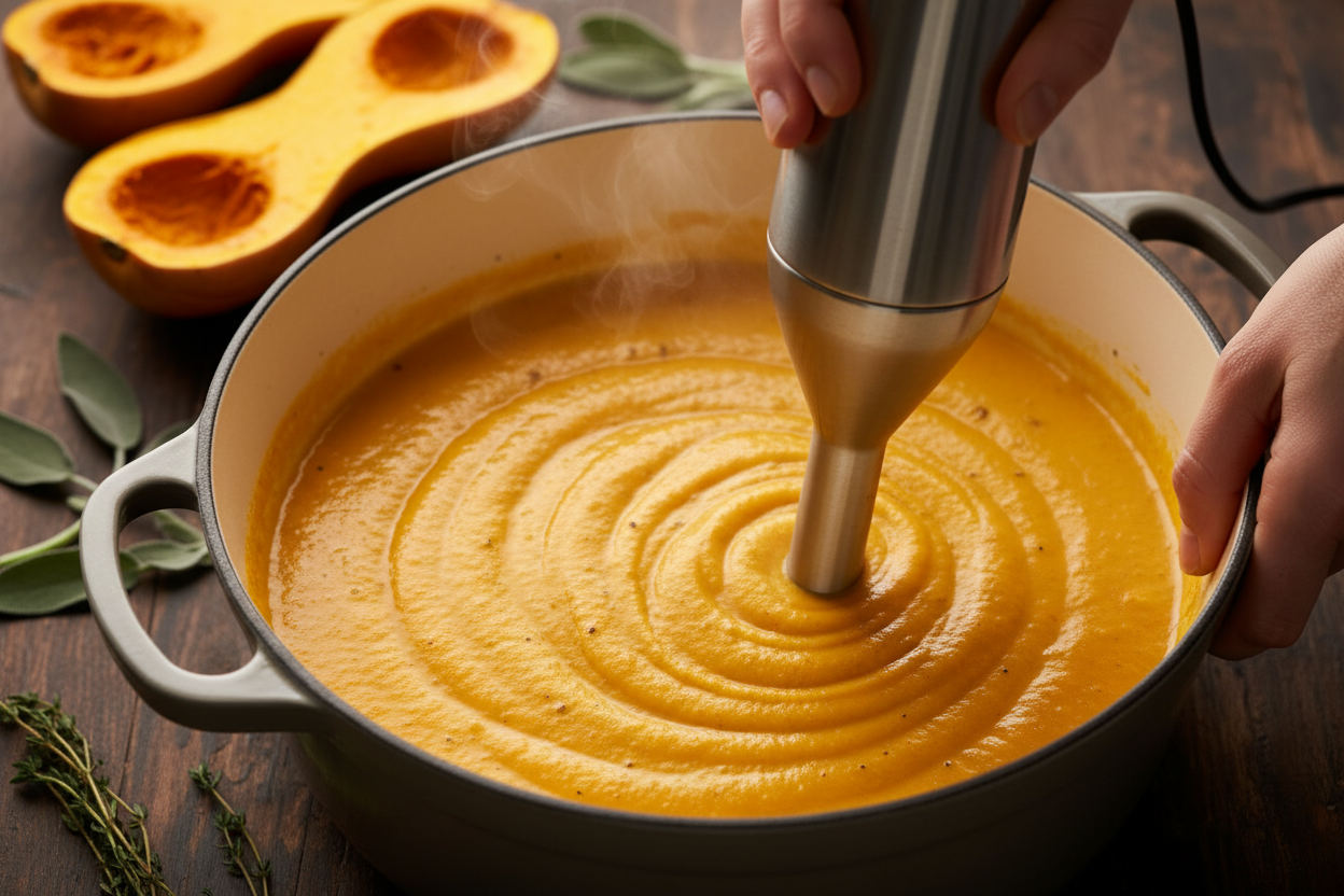 Creamy Paula Deen Butternut Squash Soup Copycat Recipe 3 Paula Deen Butternut Squash Soup preparation step 2